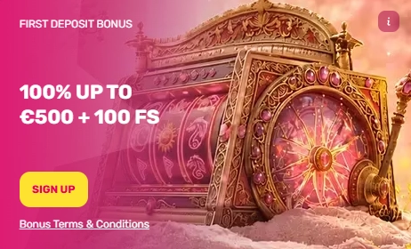 100% up to €500 + 100 FS No code needed for new players